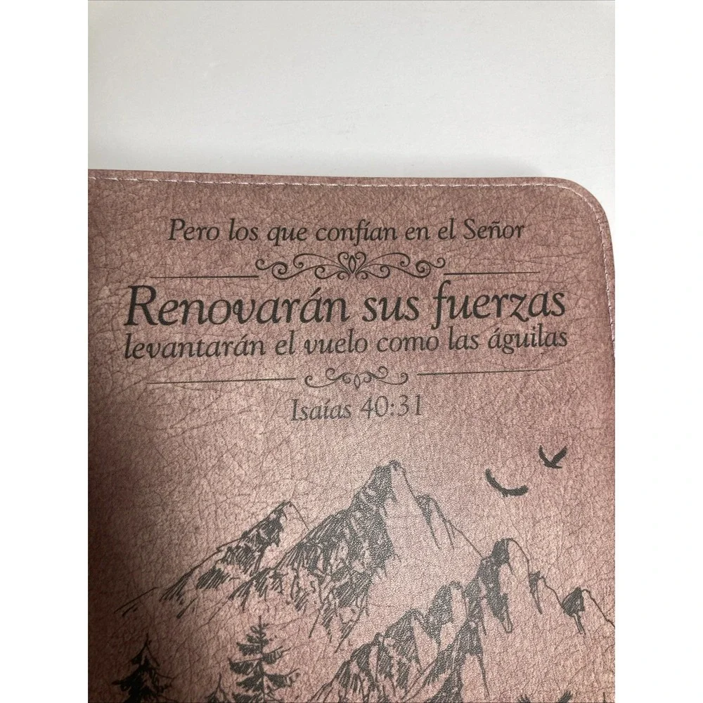 Spanish Bible Cover Bag Faux Leather 7x10 inch Isaiah 40:31 en Espanol